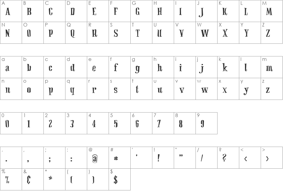 CA Playwild font character map preview