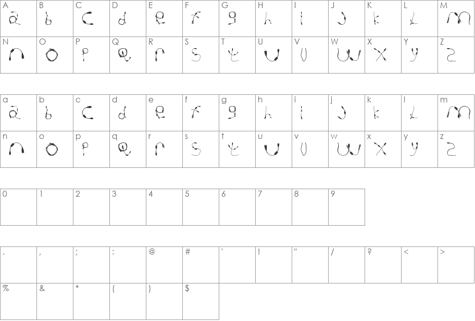 Cable Guy font character map preview