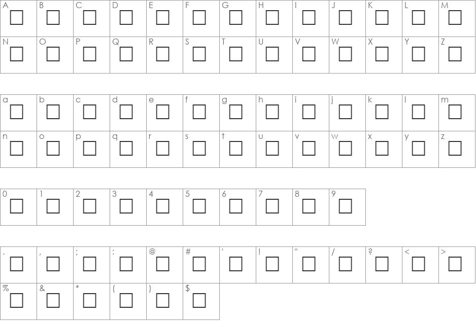 CacheExtraBold font character map preview