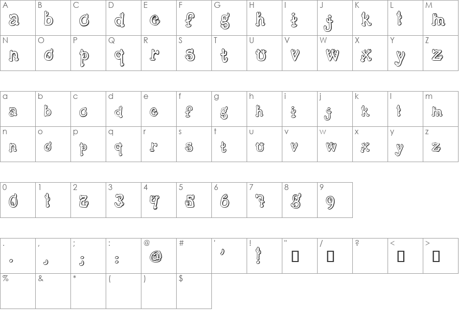 Cactus Sandwich Plain FM font character map preview