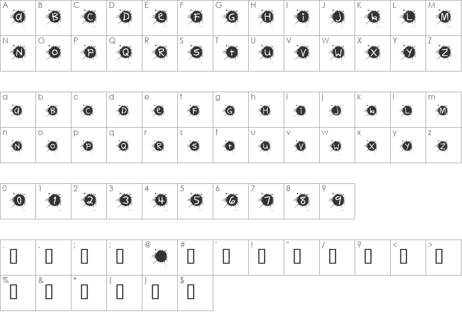 Cafe du Matin font character map preview