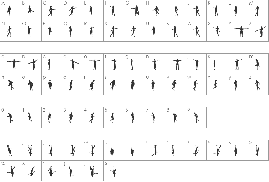 AIHeSheIt font character map preview