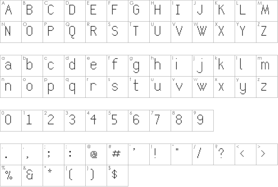 Calibration Gothic NBP Latin font character map preview