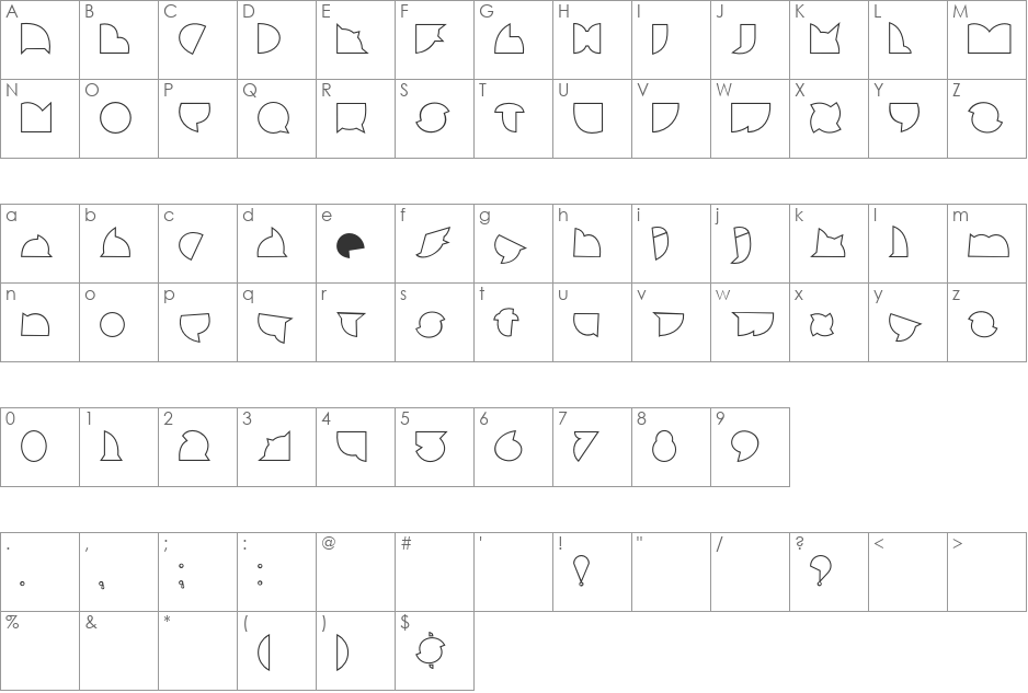 callejera carona font character map preview