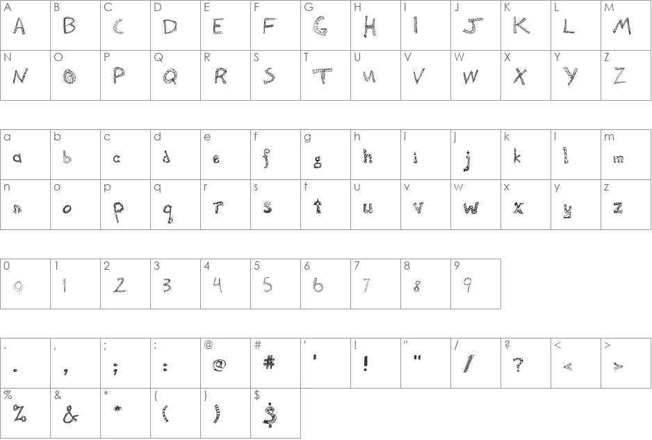 Camden font character map preview