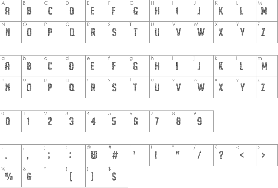 Air Atlas font character map preview