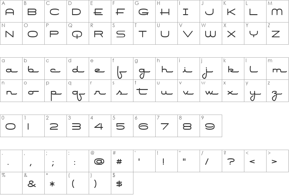 Air Conditioner font character map preview