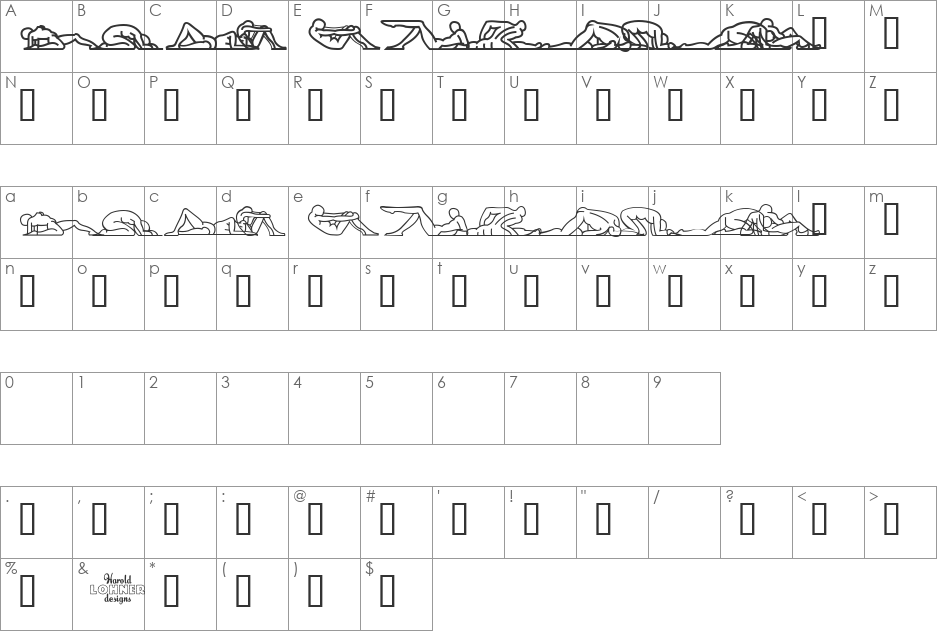 Candide Dingbats font character map preview