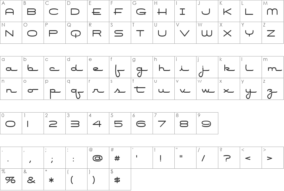 Air Conditioner font character map preview