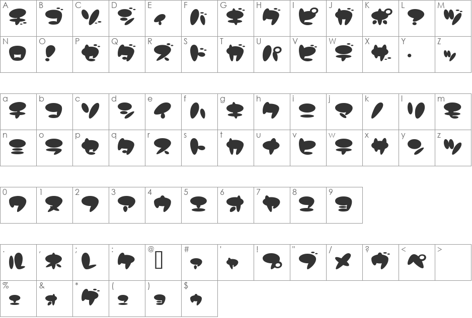 CandyStore font character map preview