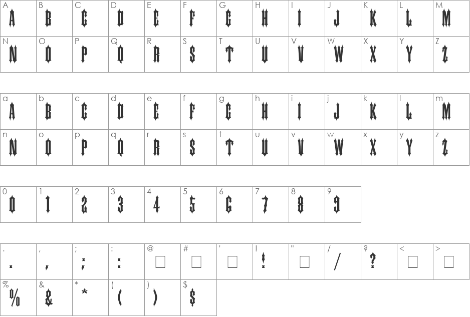 Cantina SSi font character map preview