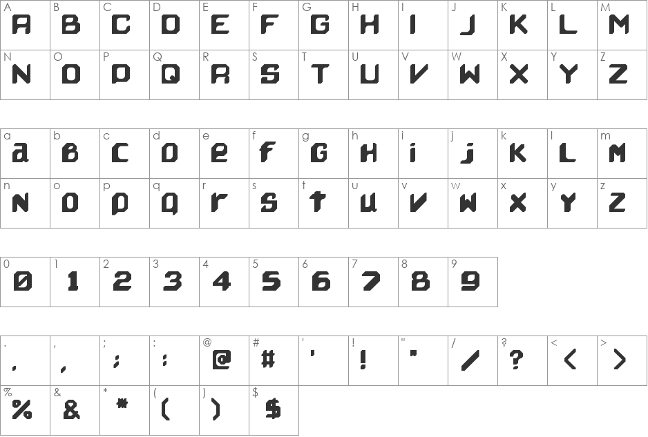 capcap font character map preview