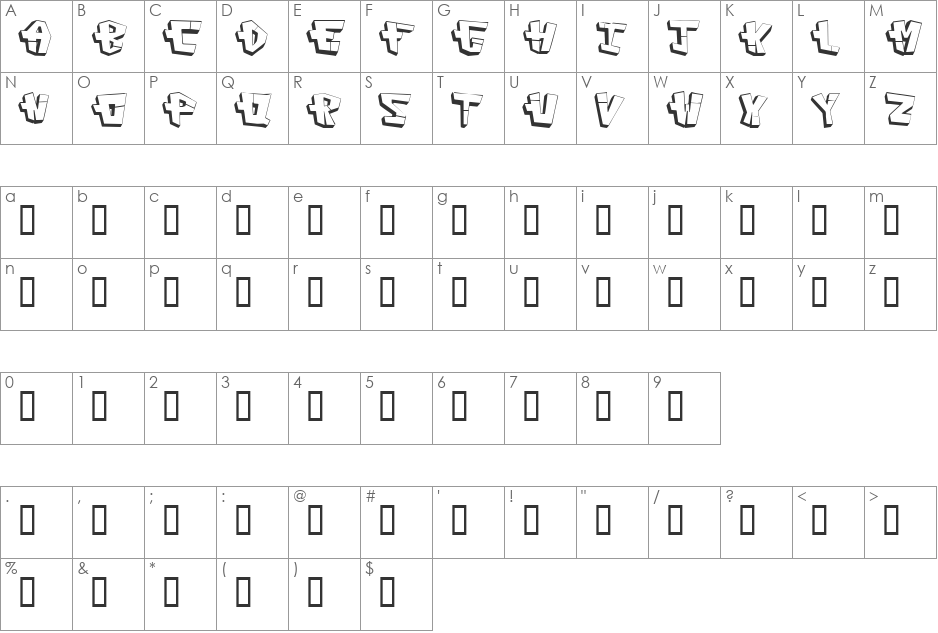 CAPconstruct font character map preview
