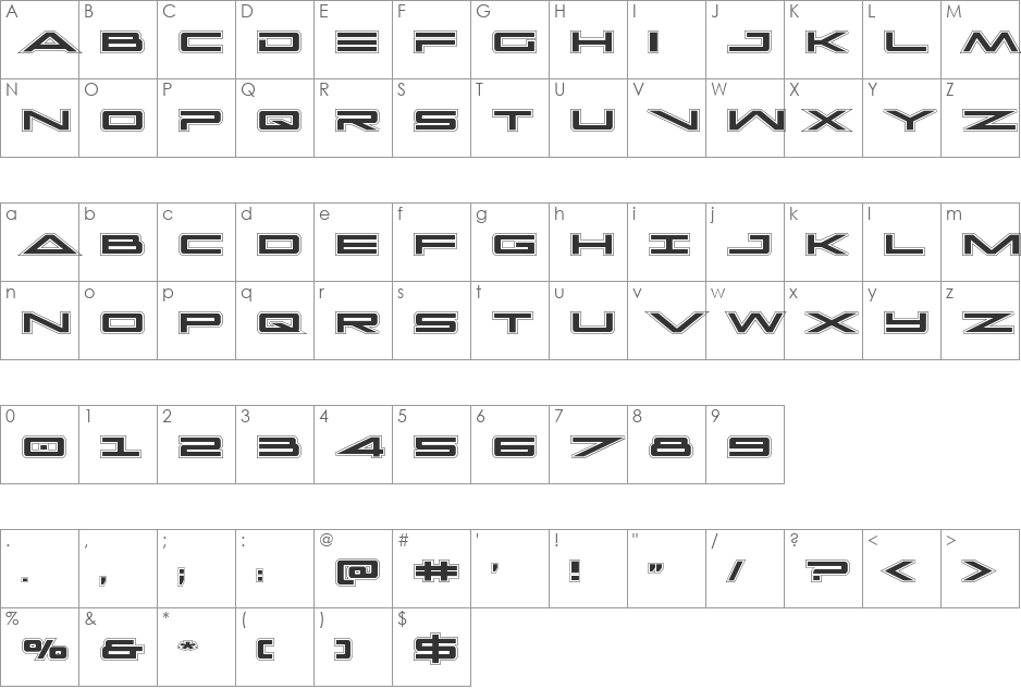 Capella Academy font character map preview