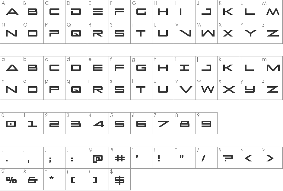 Capella Condensed font character map preview