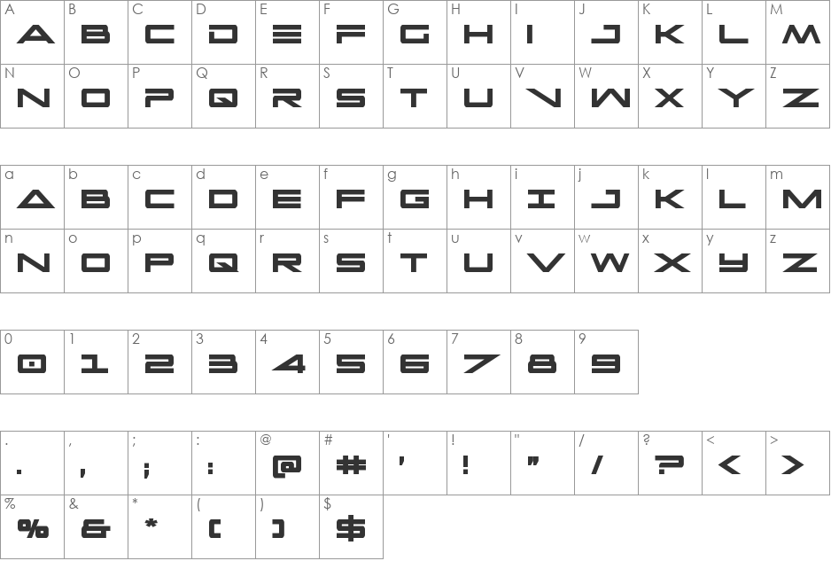 Capella Condensed Bold font character map preview
