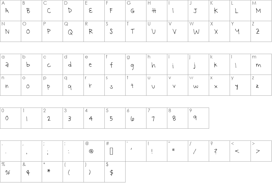 Capella Star font character map preview