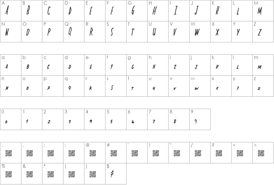 CapitalState font character map preview