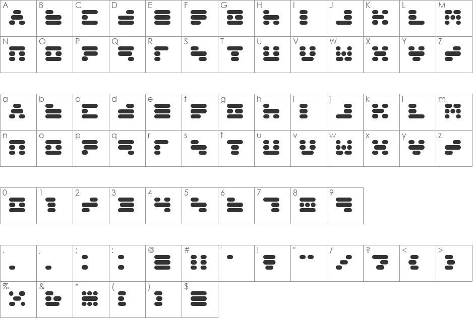 Capsule font character map preview