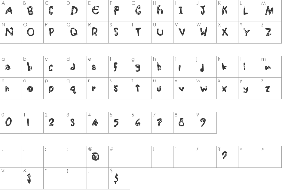 Carbonated Font font character map preview