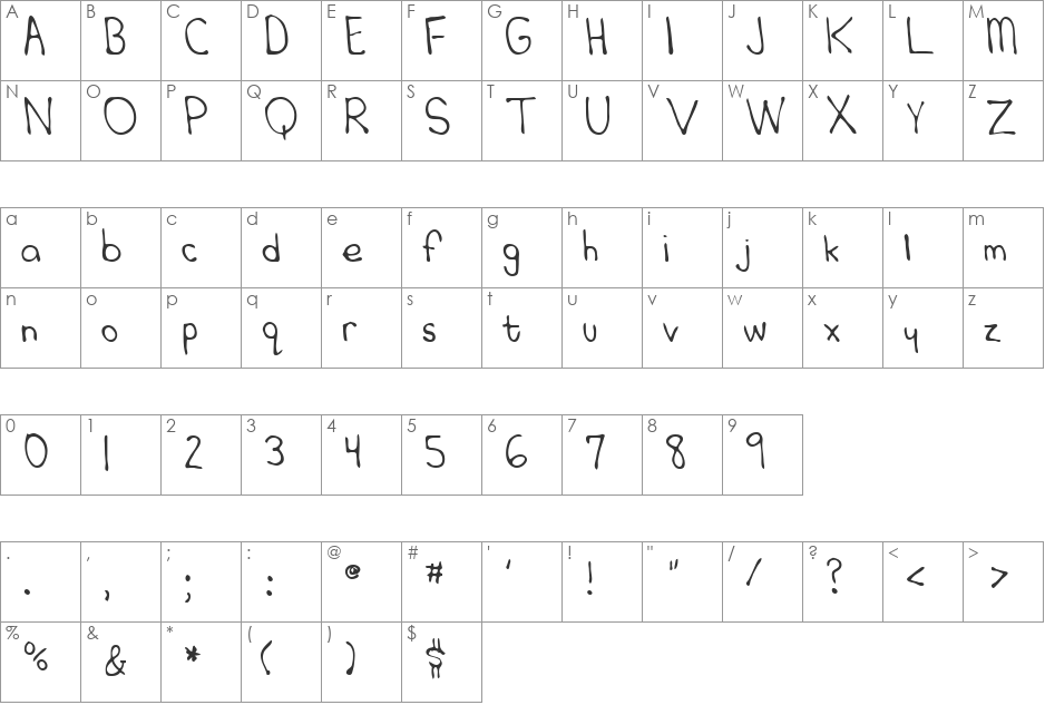 Carnes font character map preview