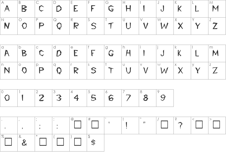 CAROLEE font character map preview