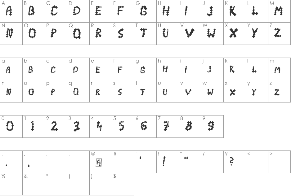 CaroMio font character map preview