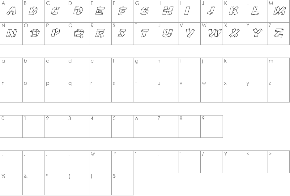 Carpenter-Norma font character map preview