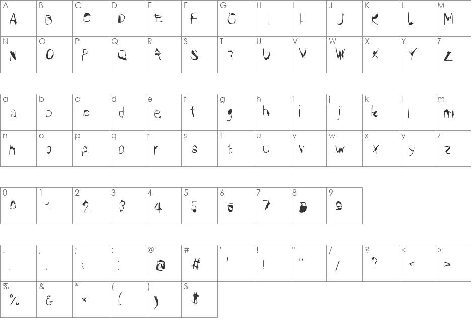 CarWash font character map preview