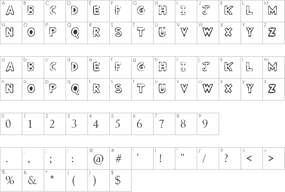Casa font character map preview