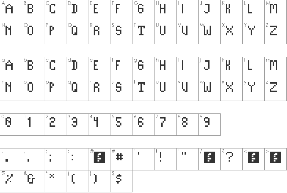 Casale Micro NBP font character map preview