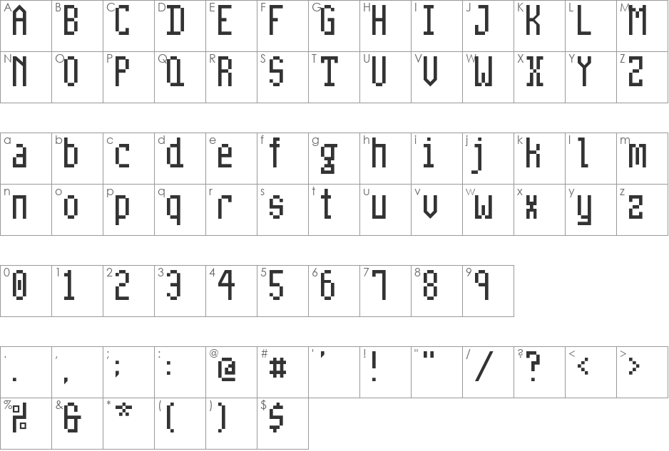 CasaleFinale NBP font character map preview