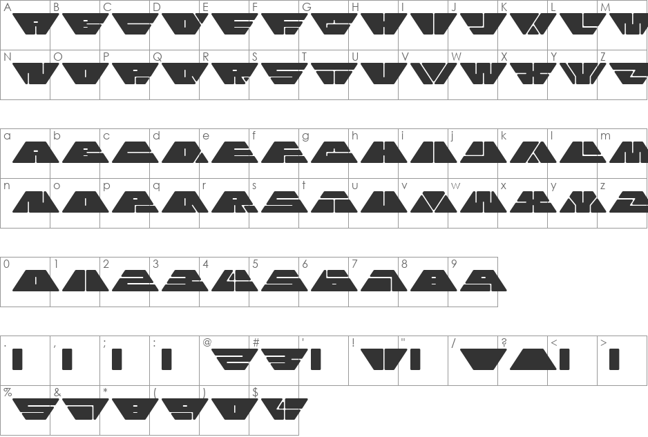 cashless font character map preview