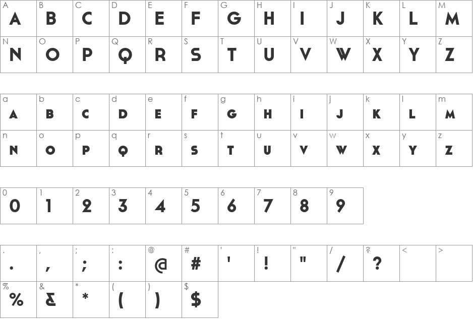 Cassannet Bold font character map preview