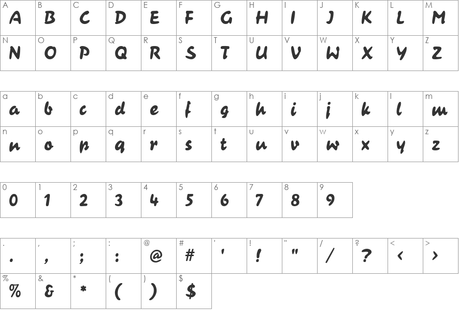 Casual Contact MF font character map preview