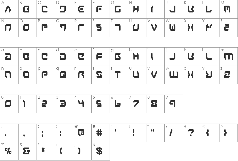 Airstrip One Condensed font character map preview