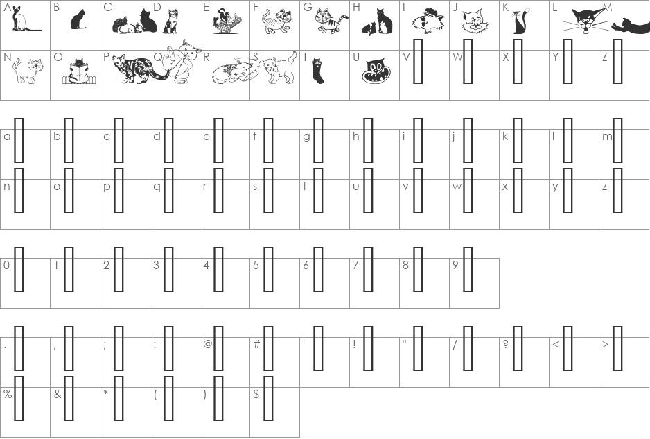 cats_csp font character map preview