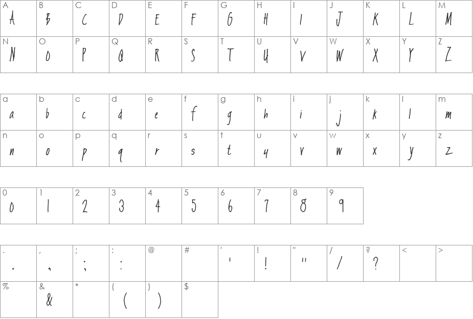 CBX-Anex font character map preview