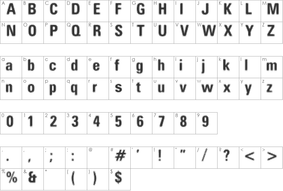 CBX-SodaPop font character map preview