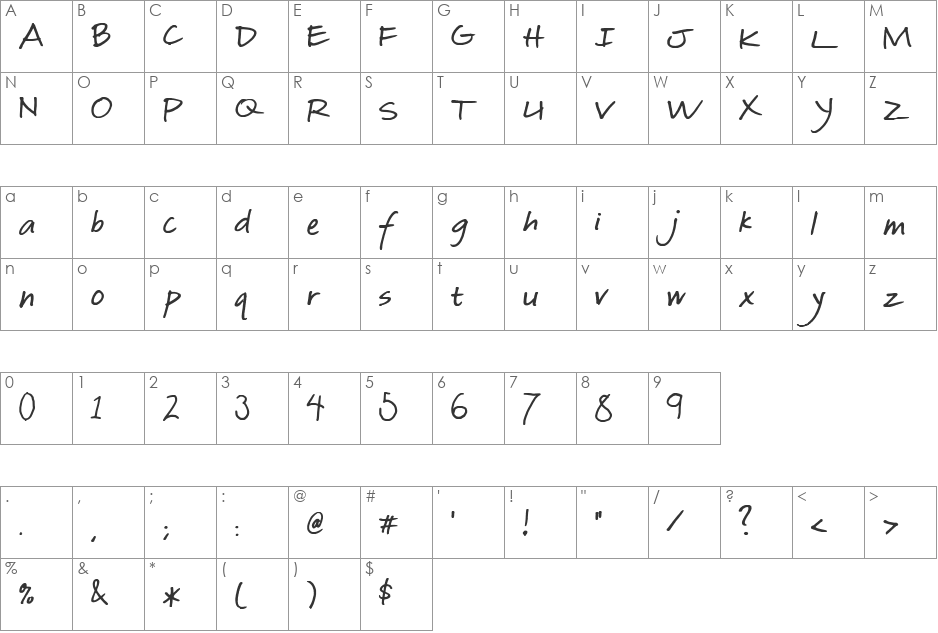 CBX-Watson font character map preview