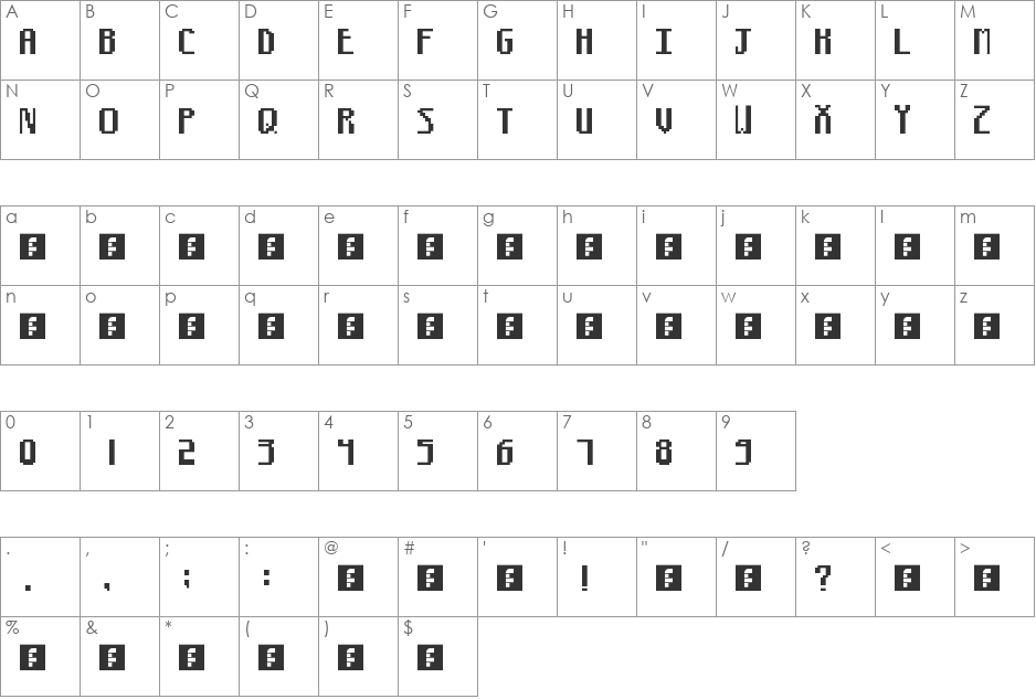 CC 4 font character map preview