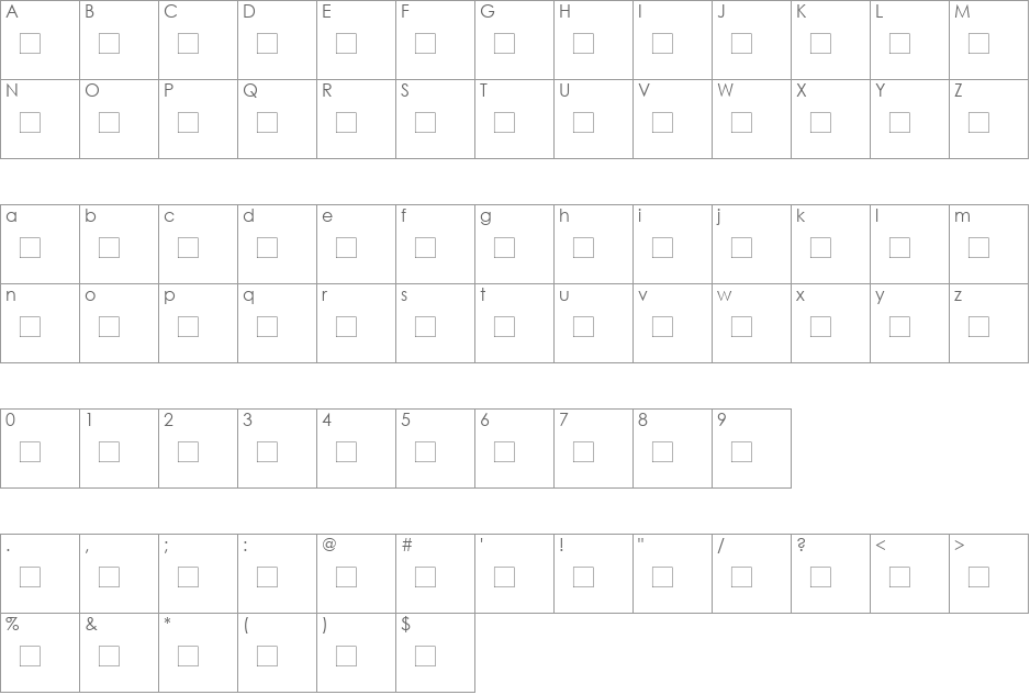 CD Numbers font character map preview