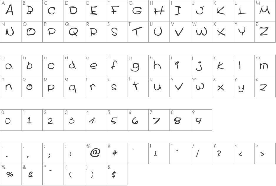 CECILE font character map preview