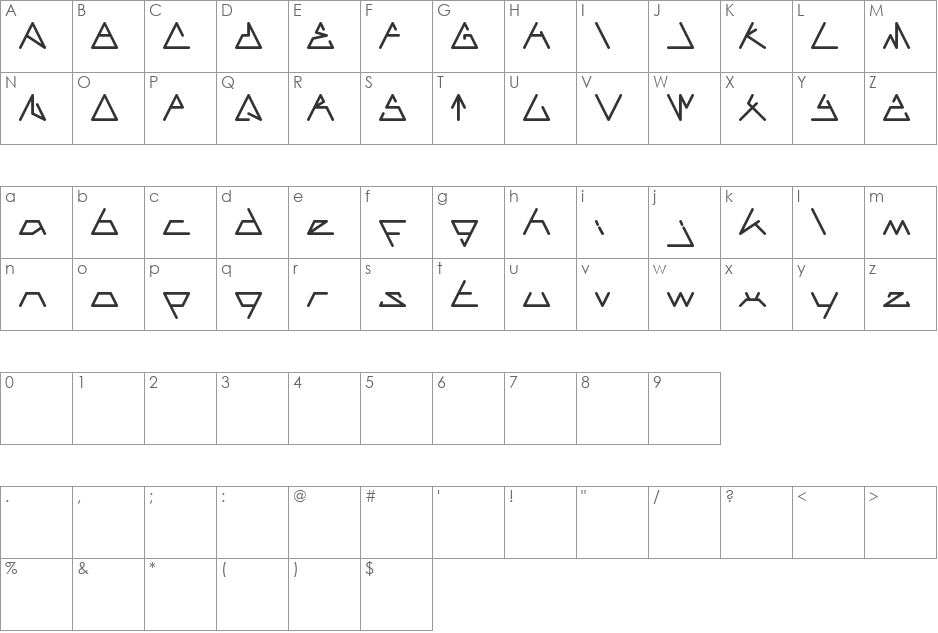 CECILE font character map preview