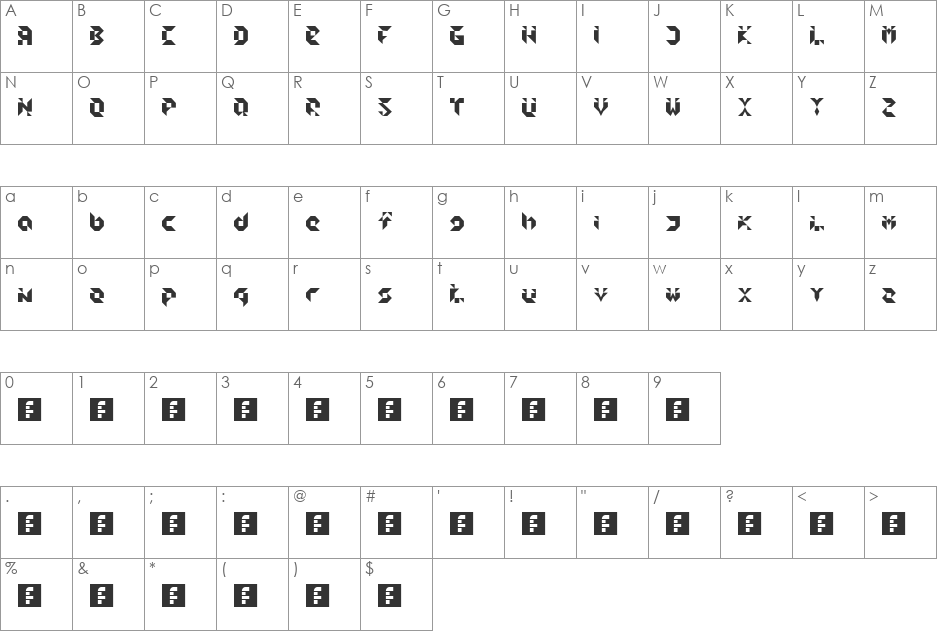 cedge1 font character map preview