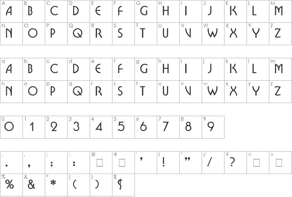 CEE font character map preview