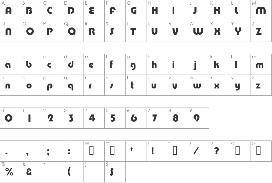 CelestiSSi font character map preview