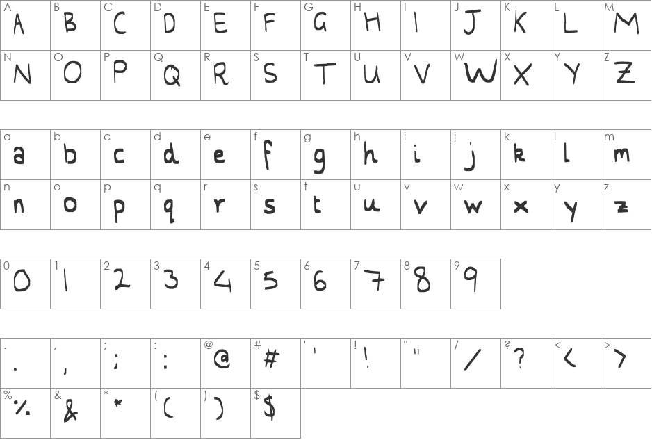 Celine Ingram font character map preview