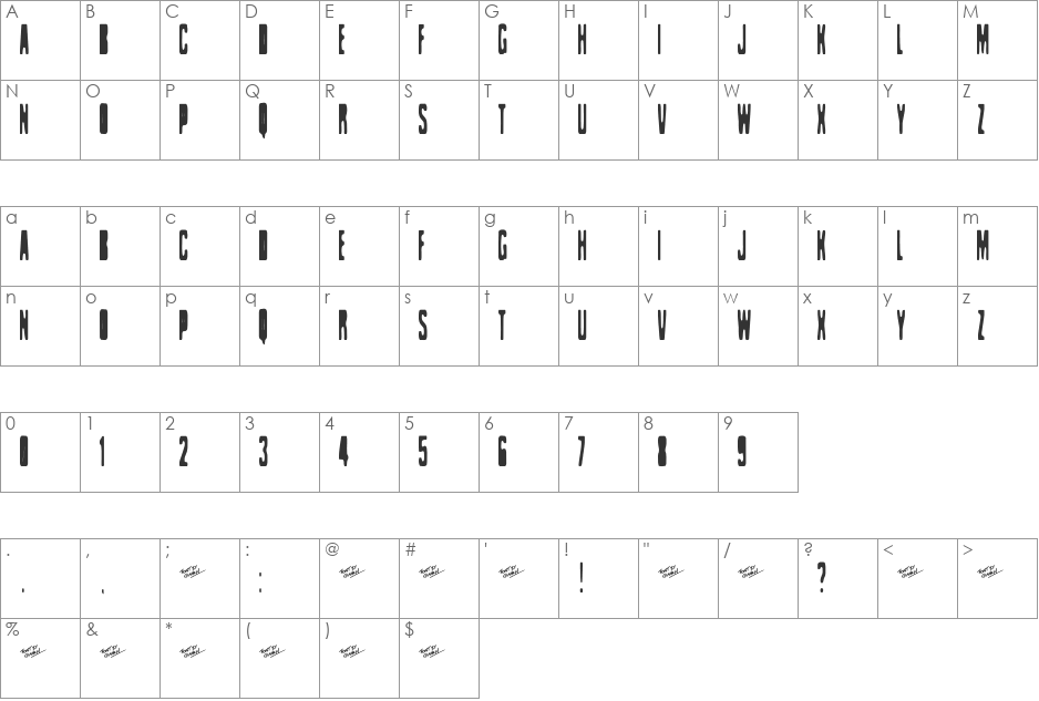 Celofan font character map preview