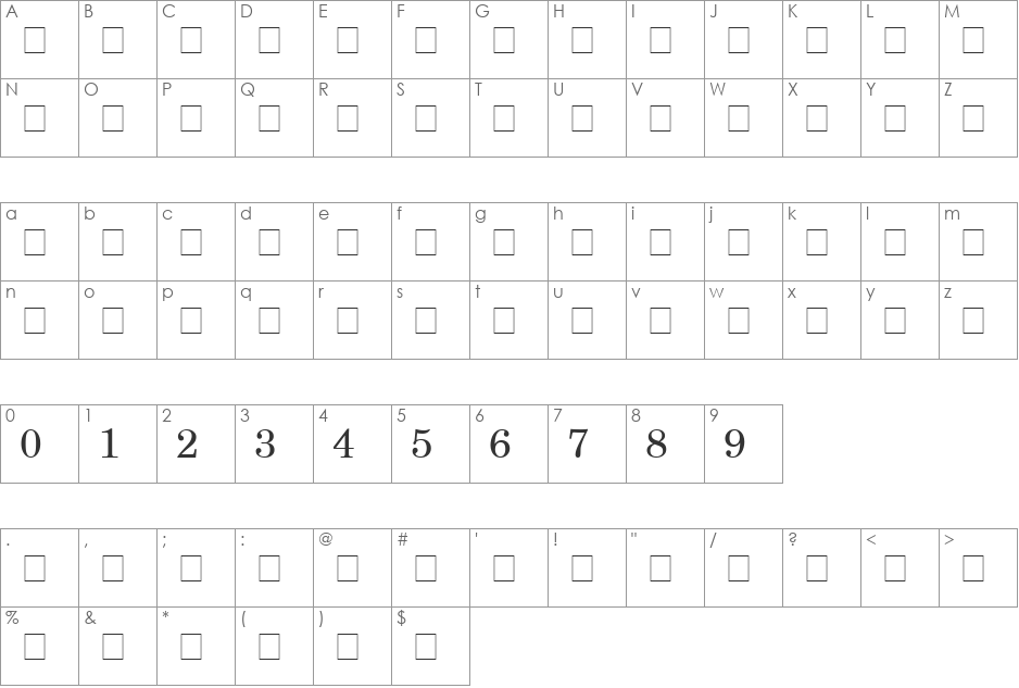 Century Schoolbook RepriseFractions SSi font character map preview